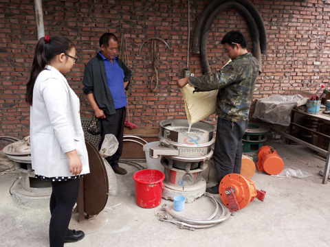 大米分级旋振筛试机现场